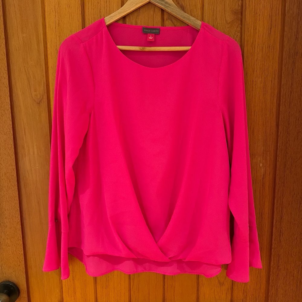 Vince Camuto Fuchsia Draped Blouse